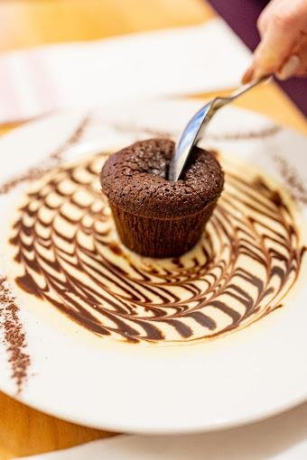 Mi-cuit au chocolat et crème anglaise